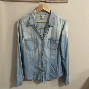 Soft denim button up